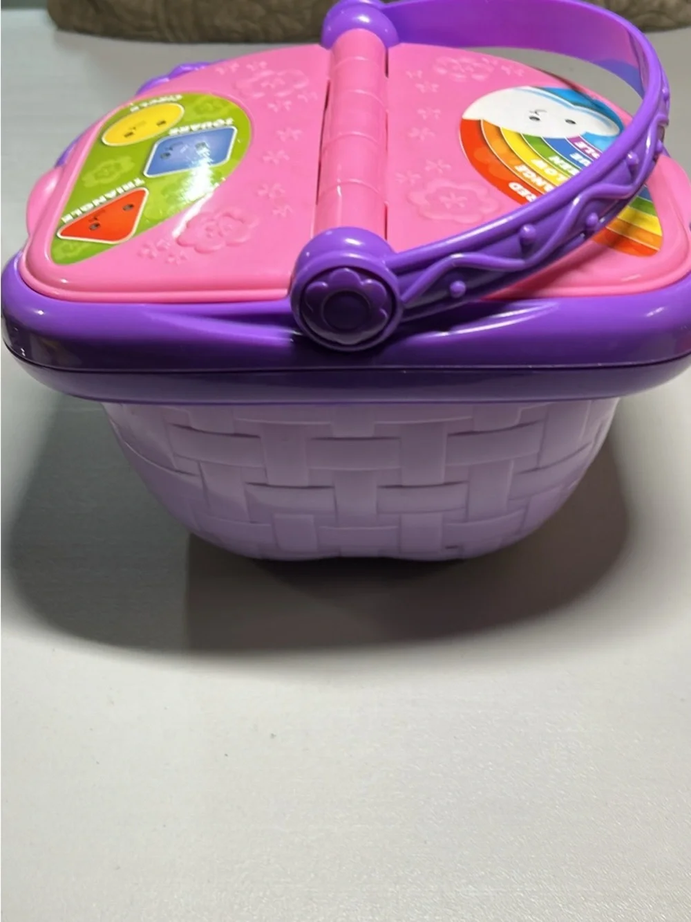 Kids Interactive Shape Learning Basket - Purple & Pink